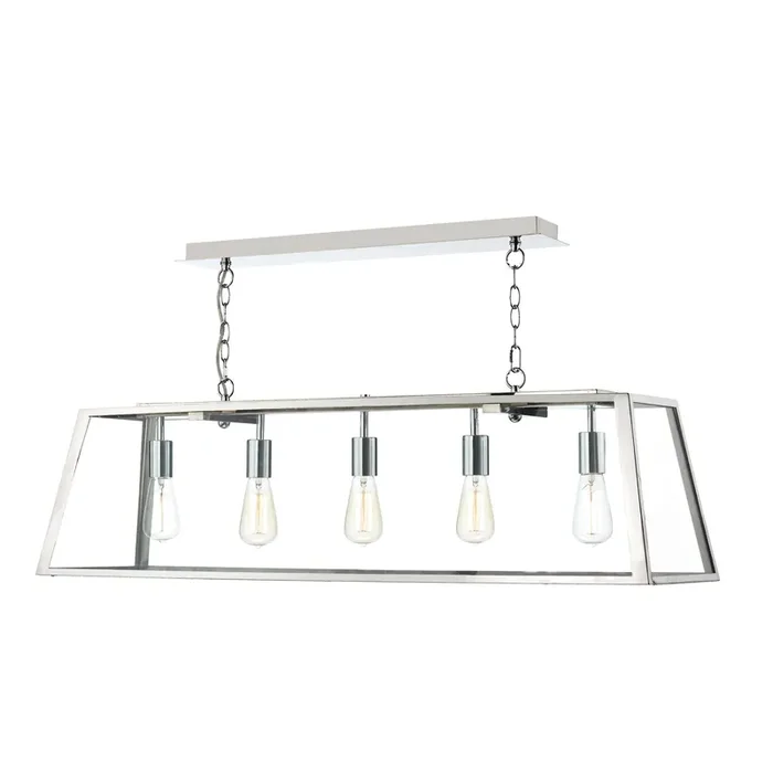 Dar Lighting Academy 5 Light Pendant Stainless Steel • ACA0544