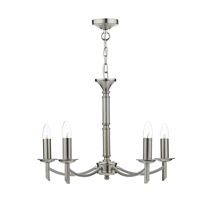 Dar Lighting Ambassador 5 Light Dual Mount Pendant Satin Chrome • AMB0546