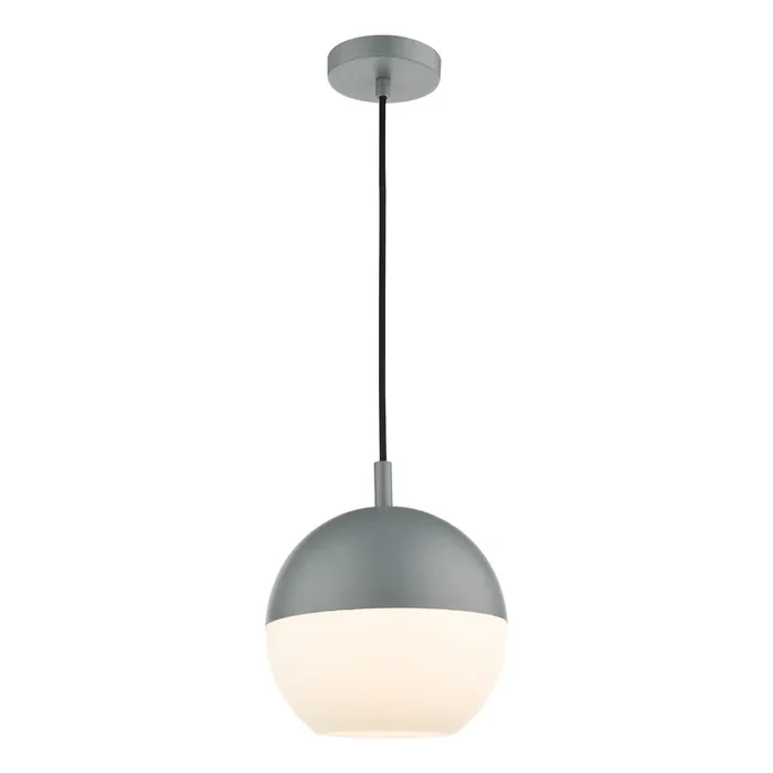 Dar Lighting Andre 1 Light Single Pendant Grey Opal Glass • AND0139