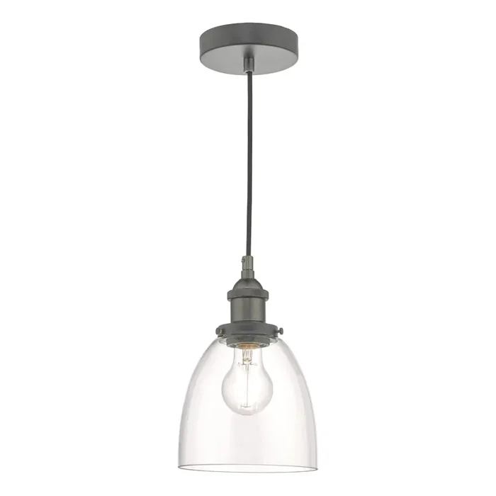 Dar Lighting Arvin Pendant Antique Chrome & Glass • ARV0161