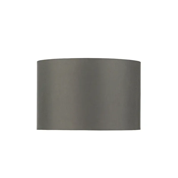 Dar Lighting Bokara Grey Faux Silk Satin Drum Shade 38cm • BOK4232RS-X