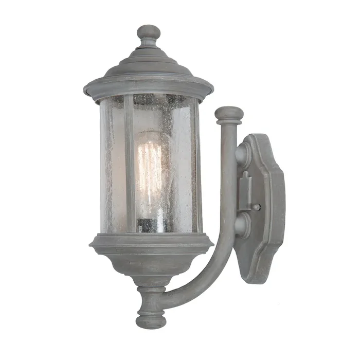 Dar Lighting Brompton Outdoor Wall Light Matt Grey Glass IP43 • BRO1661