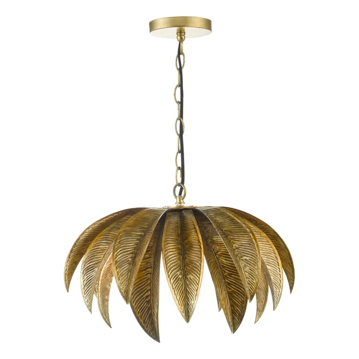 Dar Lighting Cara 1 Light Pendant Antique Gold • CAR0135