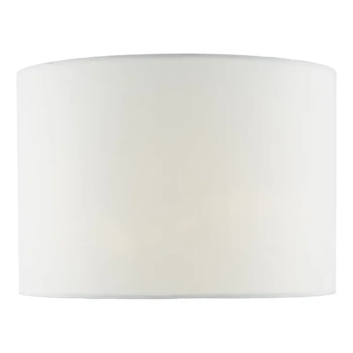 Dar Lighting Ciara White Linen Drum Shade 33cm • CIA1302