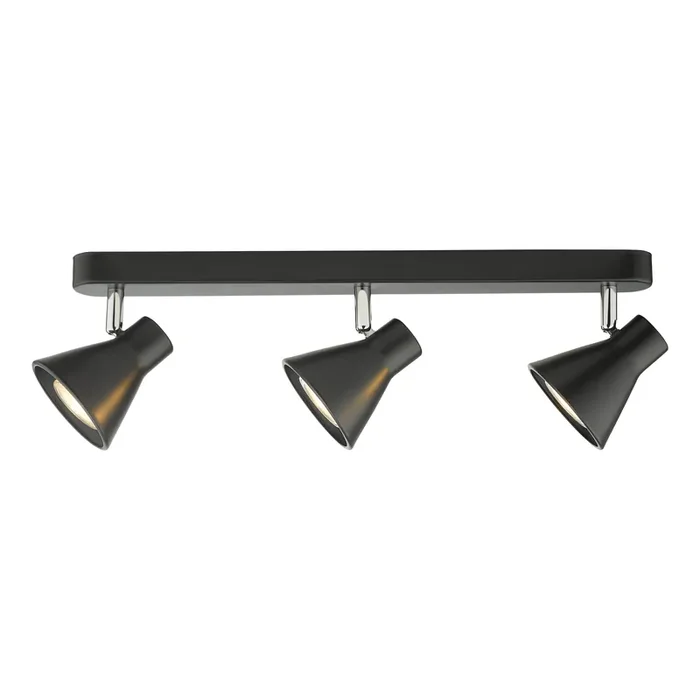 Dar Lighting Diza 3 Light Bar Spotlight Matt Black • DIZ7322