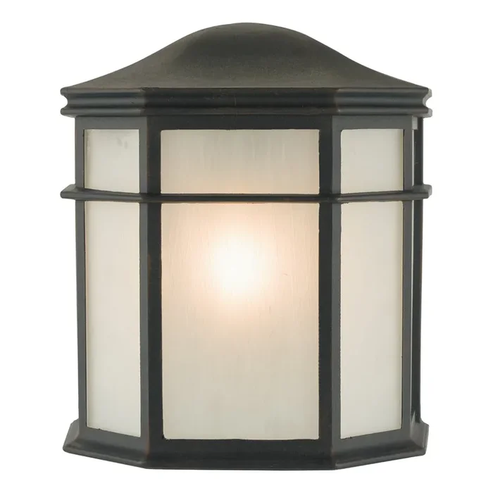 Dar Lighting Dulbecco Outdoor Wall Light Black Opal Acrylic IP44 • DUL2122