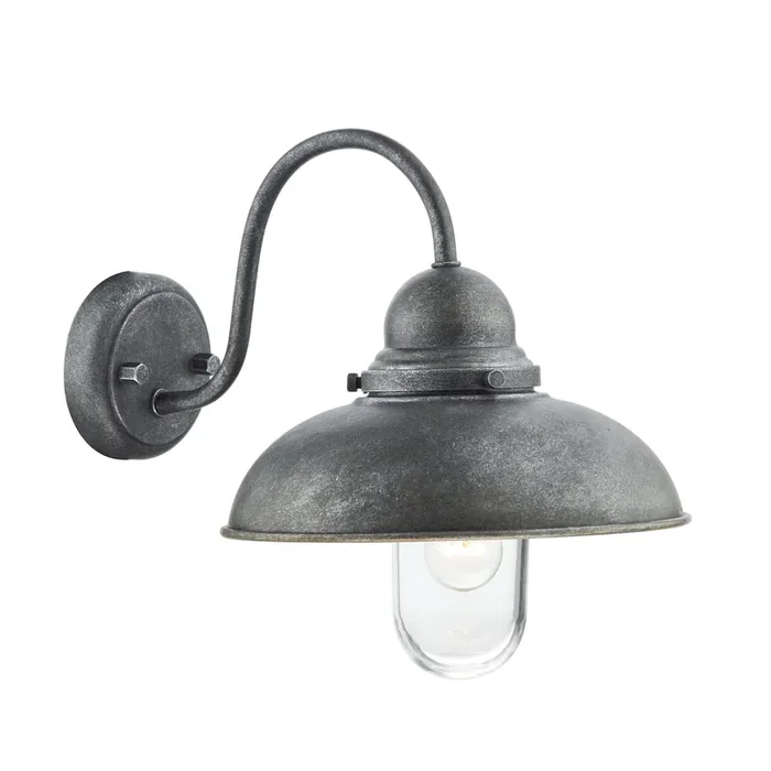 Dar Lighting Dynamo Outdoor Wall Light Aged Iron Glass IP44 • DYN0737