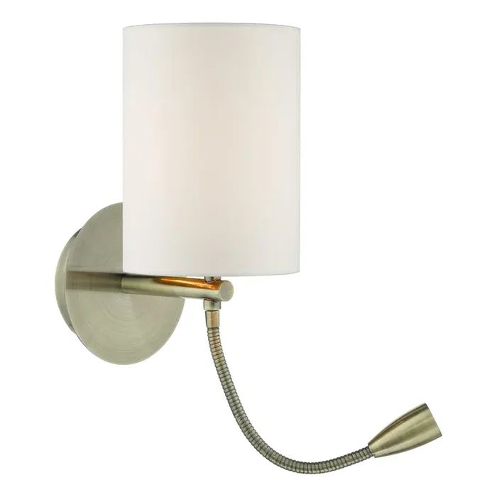 Dar Lighting Feta Wall Light LED Antique Brass Base Only • FET0775