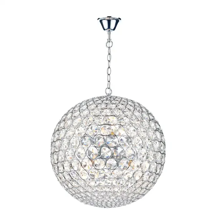 Dar Lighting Fiesta 8 Light 50CM Pendant Polished Chrome • FIE0850