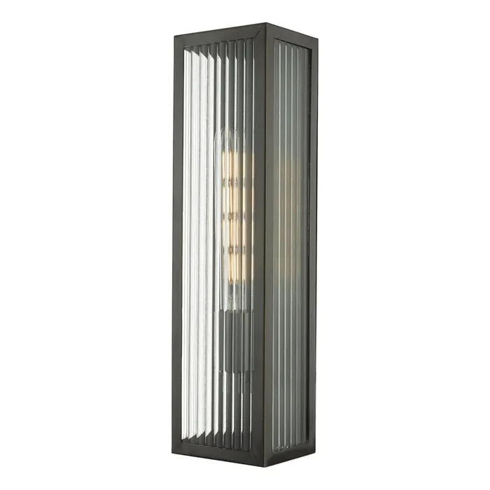 Dar Lighting Keegan Outdoor Wall Light Rubbed Bronze IP44 Large • KEE5063