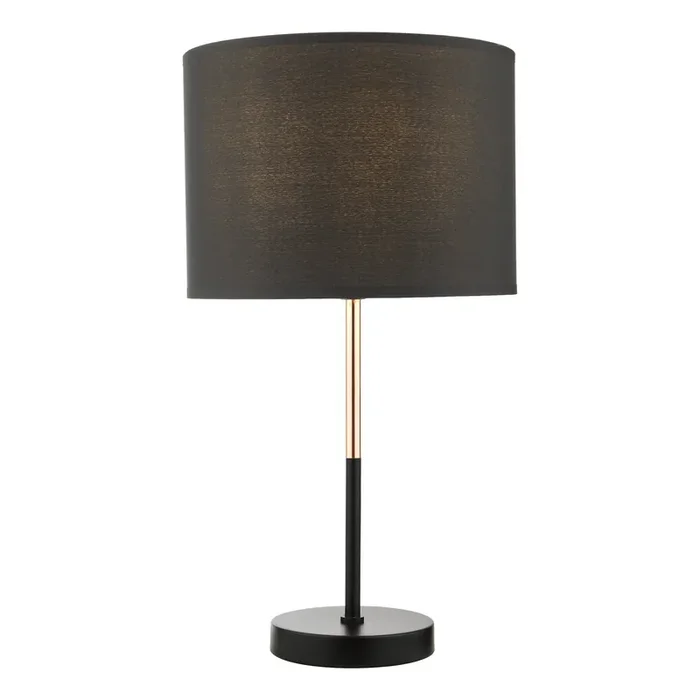 Dar Lighting Kelso Table Lamp Matt Black Polished Copper With Shade • KEL4264