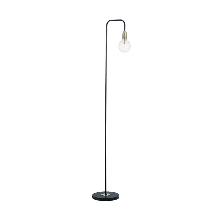Dar Lighting Kiefer Floor Lamp Black & Antique Brass • KIE4922