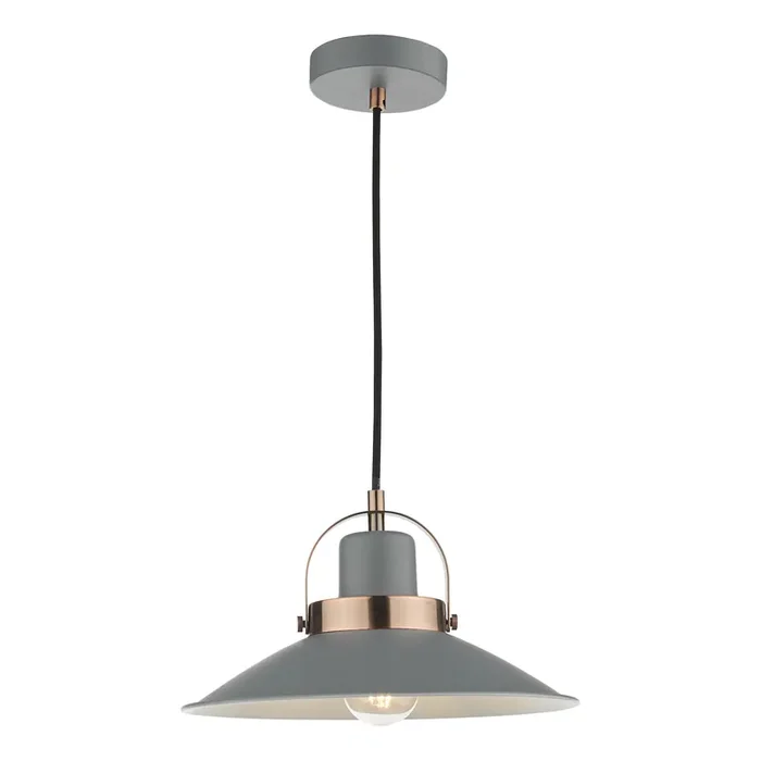 Dar Lighting Liden 1 Light Single Pendant Graphite Copper • LID0139