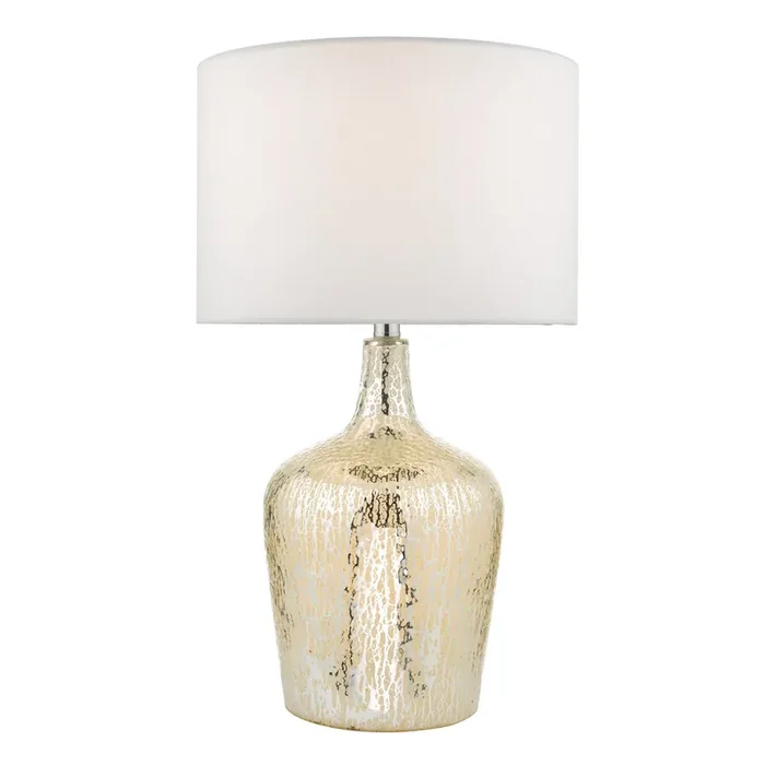 Dar Lighting Lolek Dual Light Table Lamp Clear/Silver Glass With Shade • LOL4232