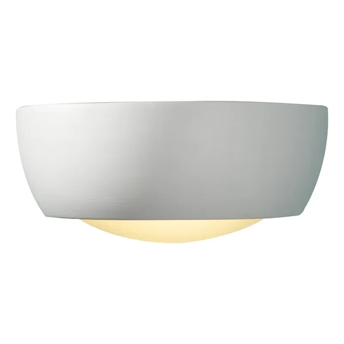 Dar Lighting Milo Wall Light White Unglazed Ceramic Glass • MIL372