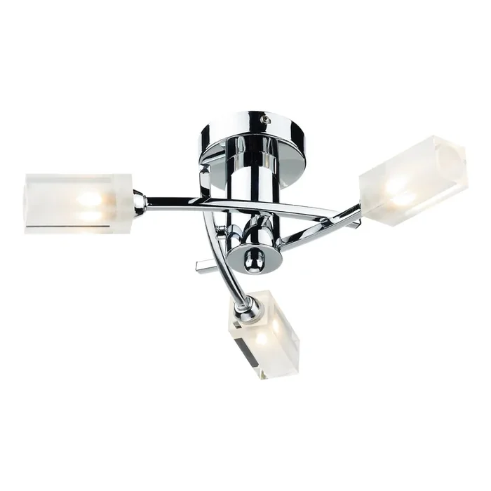 Dar Lighting Morgan 3 Light Semi Flush Polished Chrome • MOR0350