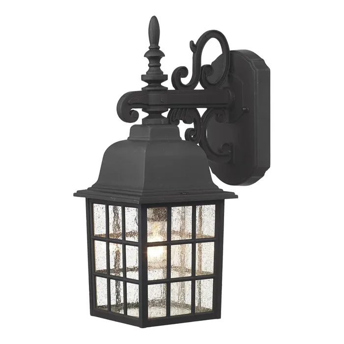 Dar Lighting Norfolk Outdoor Wall Light Black Glass IP43 • NOR1522