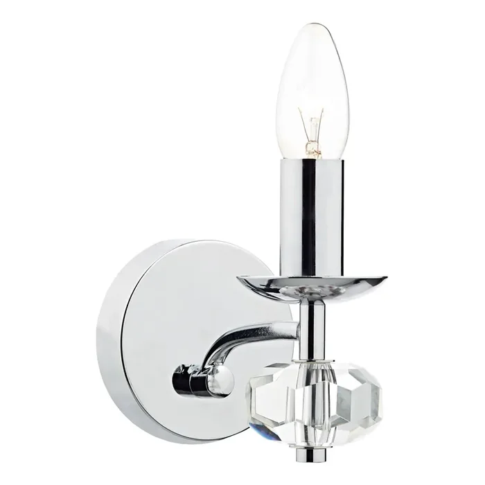 Dar Lighting Oleana Wall Light Polished Chrome Crystal • OLE0750