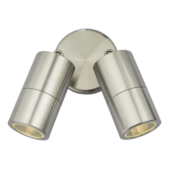 Dar Lighting Ortega Outdoor 2 Light Wall Spotlight Aluminium IP65 • ORT0968