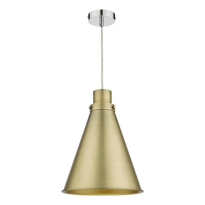 Dar Lighting Potter Easy Fit Pendant Aged Brass • POT8642