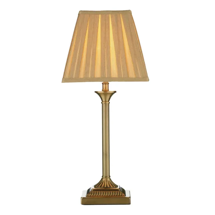 Dar Lighting Taylor Table Lamp Antique Brass With Shade • TAY4075-X