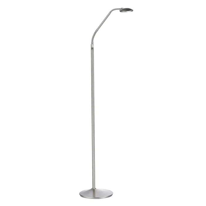 Dar Lighting Wellington Task Floor Lamp Satin Chrome LED • WEL4946