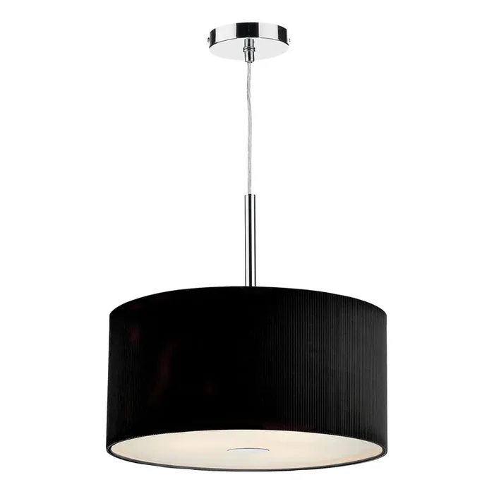 Dar Lighting Zaragoza 3 Light Pendant Black 40cm • ZAR1022