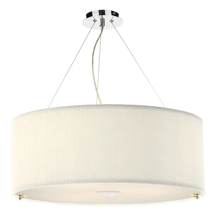 Dar Lighting Zaragoza 6 Light Pendant Cream 90CM • ZAR0633