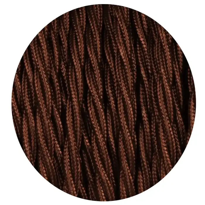 Dark Brown 3 Core Twisted Electric Cable covered color fabric 0.75mm