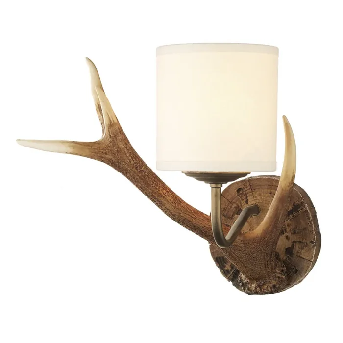David Hunt Lighting ANT0729S Antler Single Light Highland Rustic Wall Light