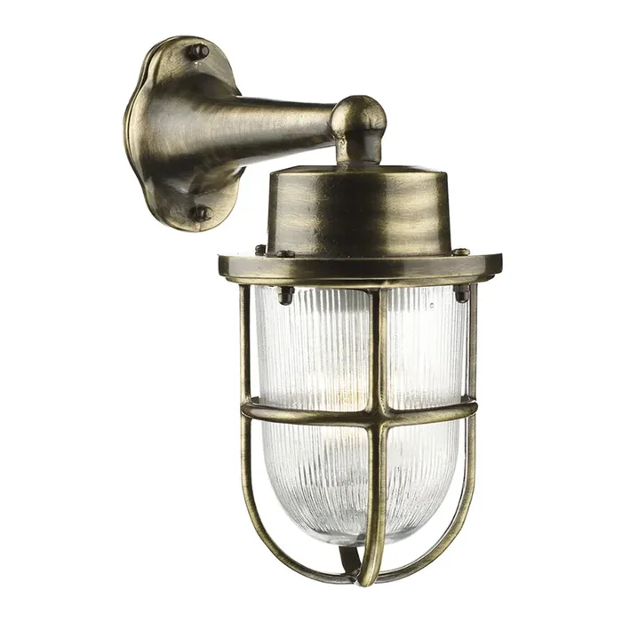 David Hunt Lighting HAR1575 Harbour Single Light Antique Brass Wall Light