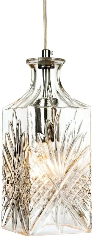 Decanter Chrome with Square Decorative Glass Pendant Light