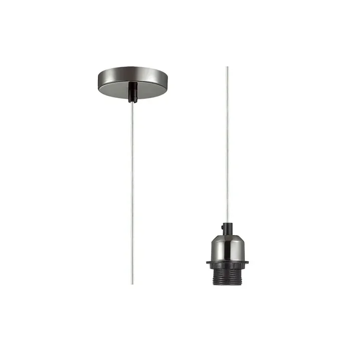 Deco Dreifa 1.5m Suspension Kit 1 Light Black Chrome/Clear Cable, E27 Max 60W (Maximum Load 2kg) • D0180