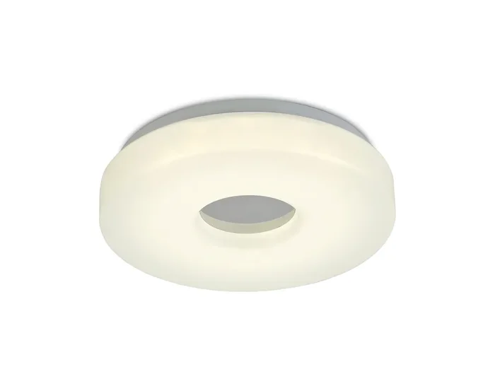 Deco Joop IP44 12W LED Small Flush Ceiling Light, 4000K 1000lm CRI80, Polished Chrome With White Acrylic Diffuser • D0400