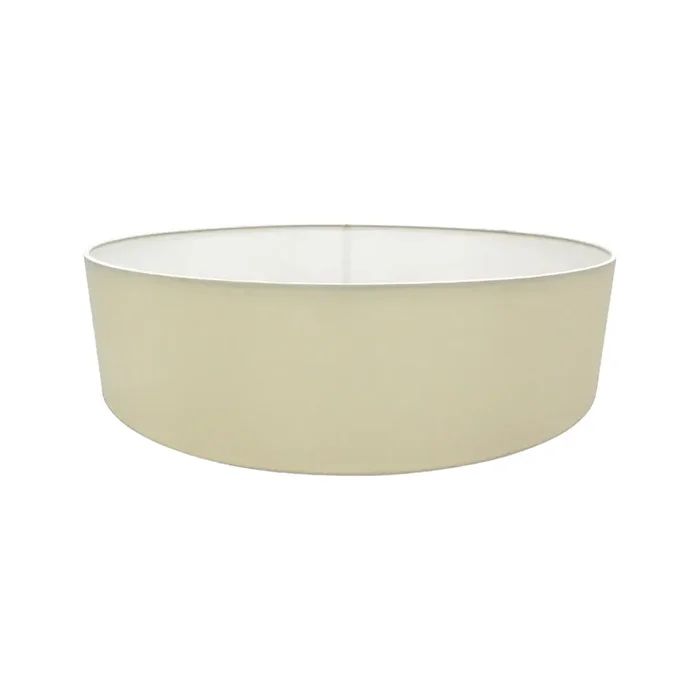 Deco Serena Round Cylinder, 600 x 150mm Faux Silk Fabric Shade, Ivory Pearl/White Laminate • D0311