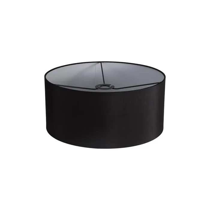 Deco Sigma Round Cylinder, 400 x 180mm Faux Silk Fabric Shade, Black/White Laminate • D0048