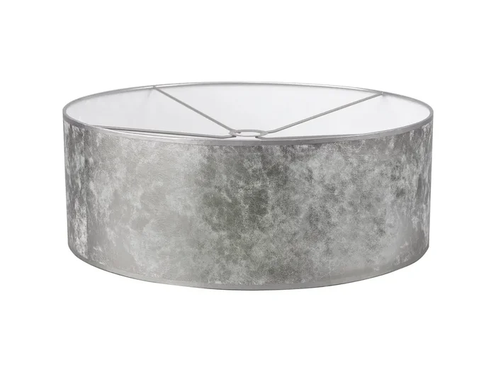Deco Sigma Round Cylinder, 600 x 220mm Silver Foil With White Lining Shade • D0590