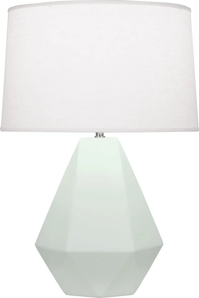 Delta One Light Table Lamp in Matte Celadon Glazed Ceramic w/Polished Nickel (165|MCL97)