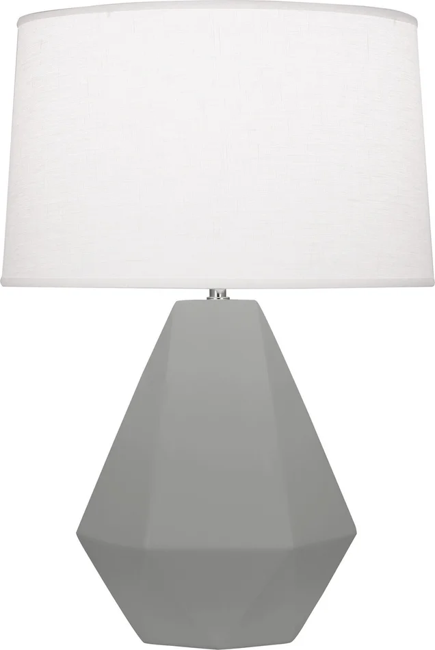Delta One Light Table Lamp in Matte Smoky Taupe Glazed Ceramic w/Polished Nickel (165|MST97)
