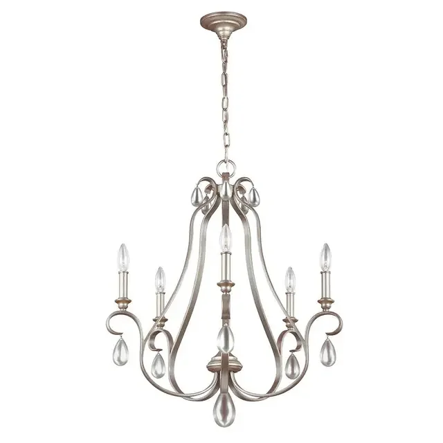 DeWitt 5 Light Sunrise Silver Chandelier