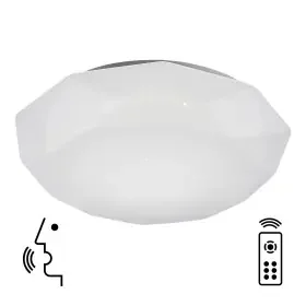 Diamante Smart 33cm Ceiling, 40W LED, 3000-5000K Tuneable White, 2600lm, Remote Control, APP, Alexa & Google Voice Control, White, 3yrs Warranty