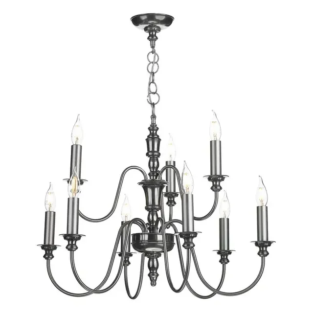 Dickens 9 Light Pewter Pendant Light Fitting Only