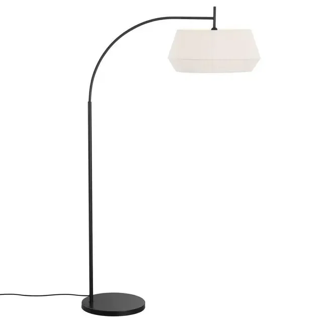 Dicte Black With White Shade Floor Lamp