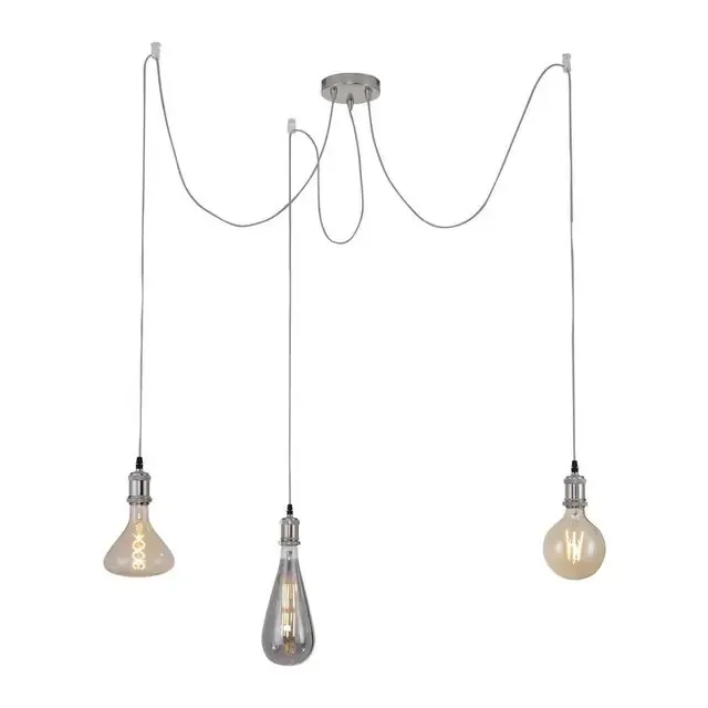 DIY 3 Light Steel 3mtr Suspension Pendant Light – Clearance