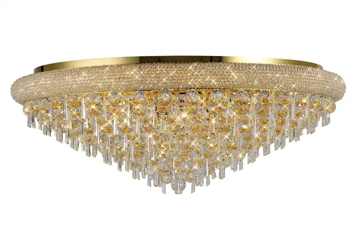 Diyas Alexandra Ceiling 18 Light E14 Gold/Crystal Item Weight 37.3kg • IL32109