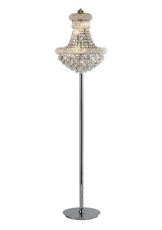 Diyas Alexandra Floor Lamp 6 Light E14 Polished Chrome/Crystal, Item Weight 19.5kg • IL31444