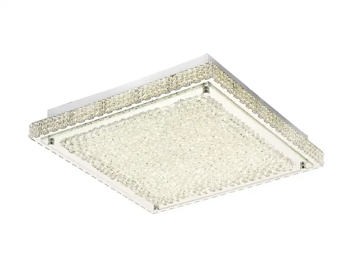 Diyas Amelia Square Ceiling 21W 1700lm LED 4000K Stainless Steel/Crystal, 3yrs Warranty • IL80072