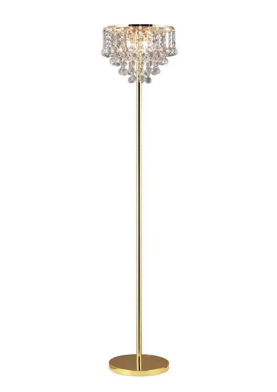 Diyas Atla Floor Lamp 4 Light G9 French Gold/Crystal, • IL30032