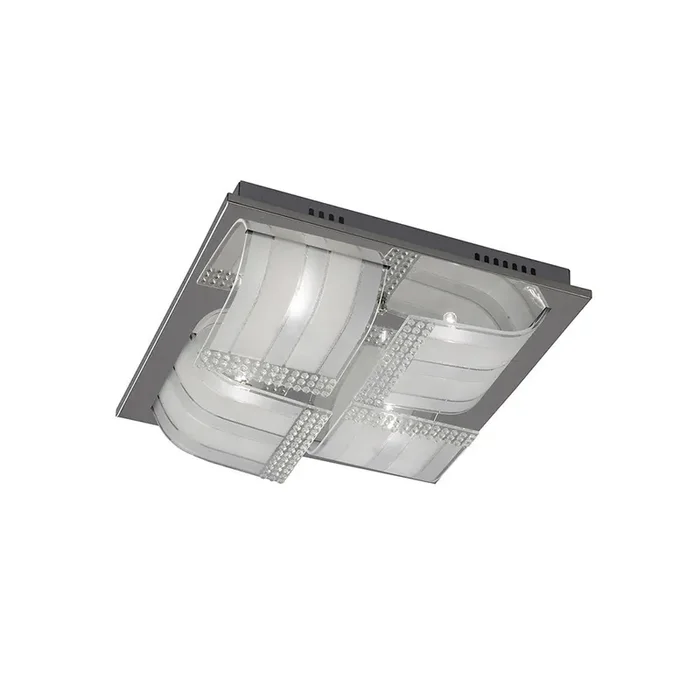 Diyas Charis Square Ceiling Large 4 Light G9 Polished Chrome/Glass/Crystal • IL31293