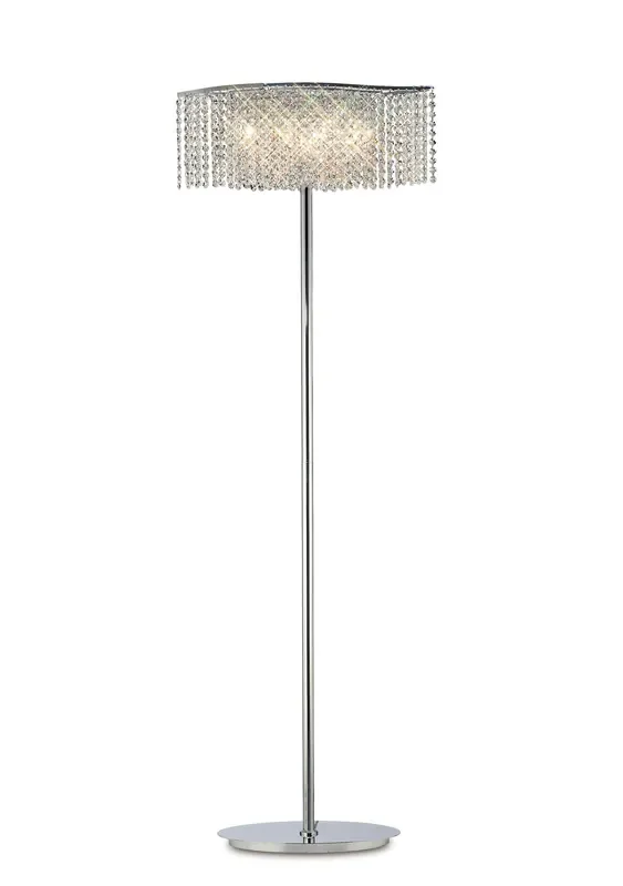 Diyas Fabio Floor Lamp 4 Light G9 Polished Chrome/Crystal, NOT LED/CFL Compatible • IL30576